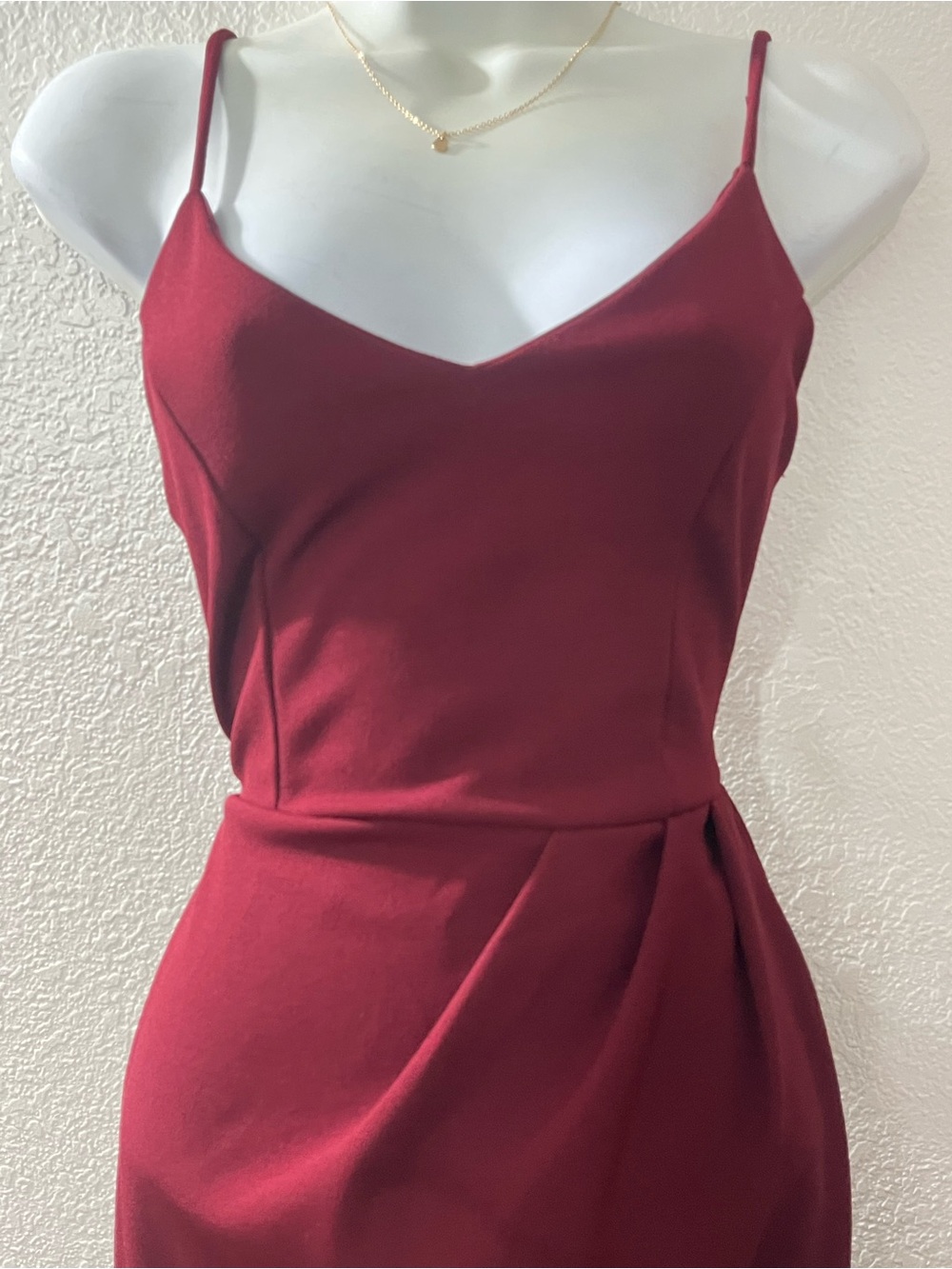 Lulu's Burgundy Spaghetti Strap Mini Dress
